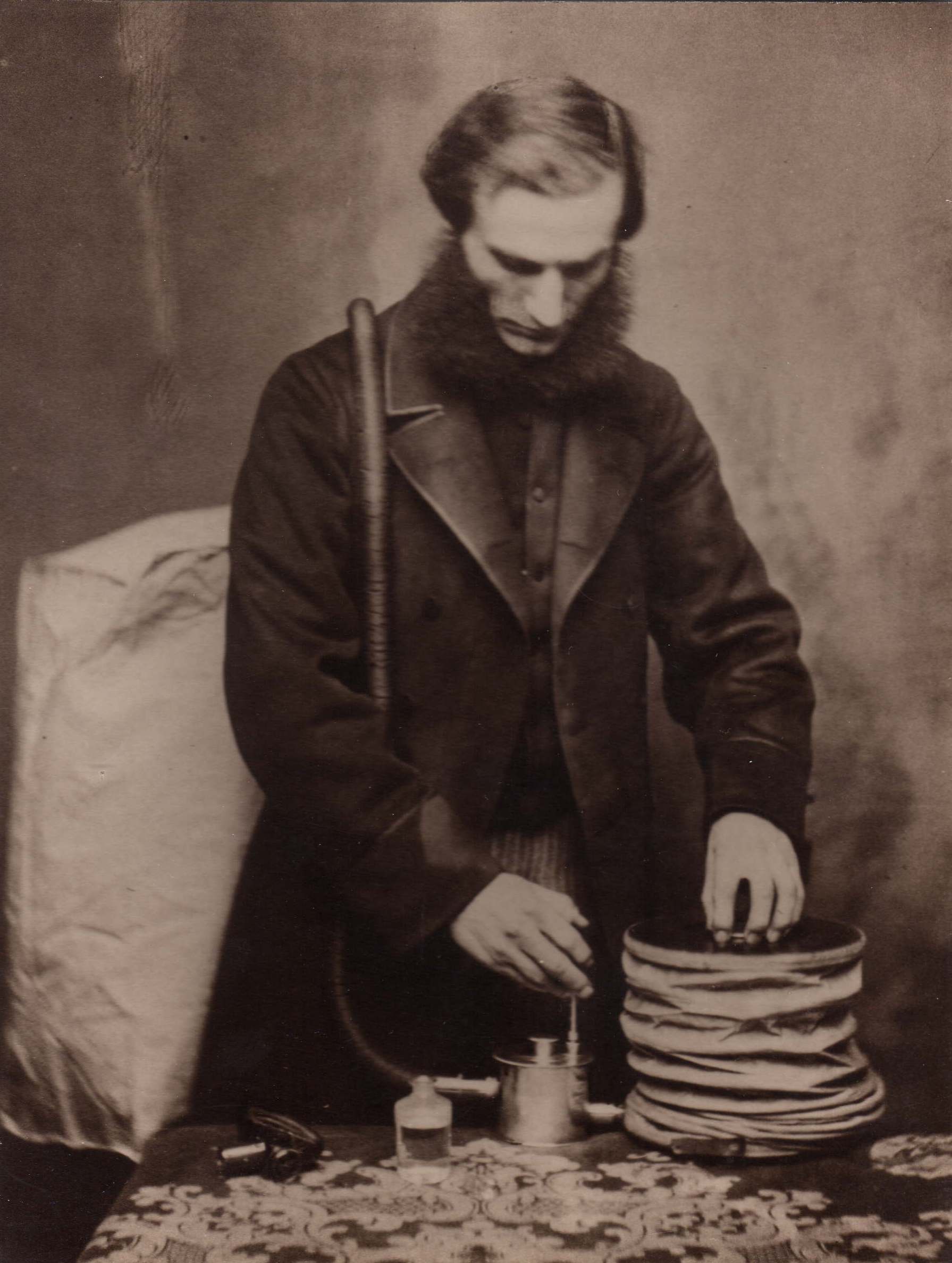 Joseph Clover with chloroform apparatus, P167